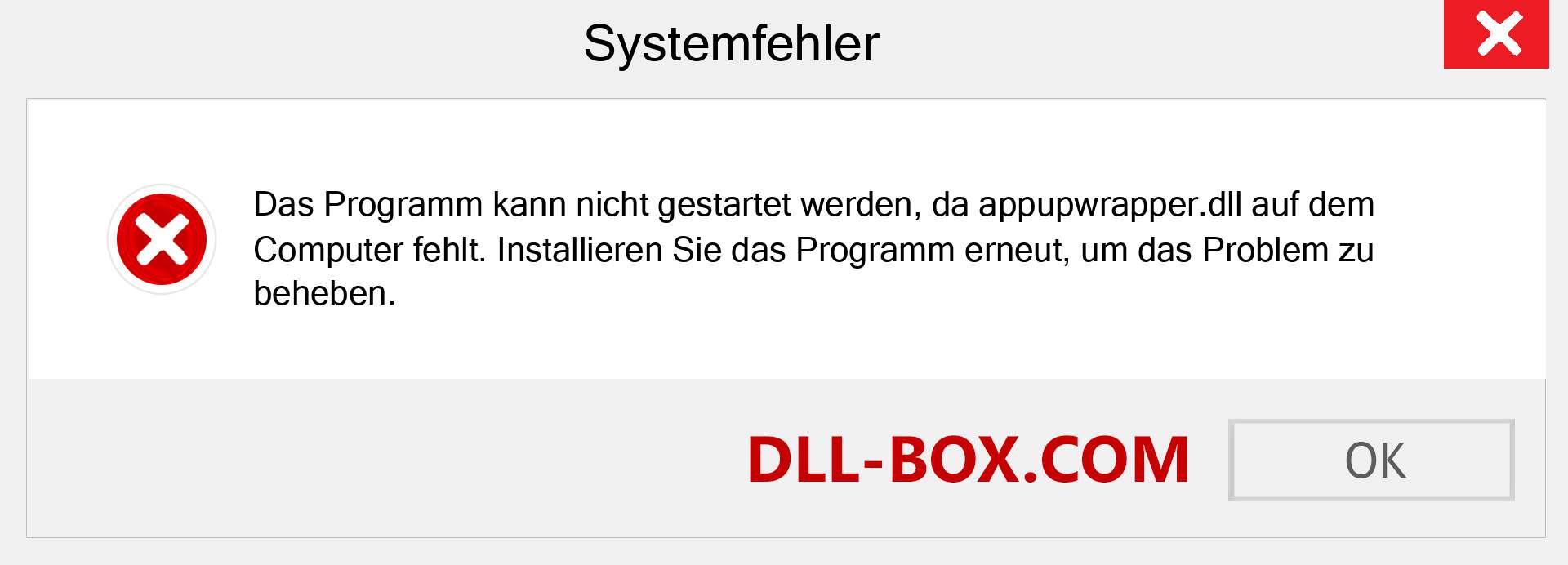 appupwrapper.dll-Datei fehlt?. Download für Windows 7, 8, 10 - Fix appupwrapper dll Missing Error unter Windows, Fotos, Bildern