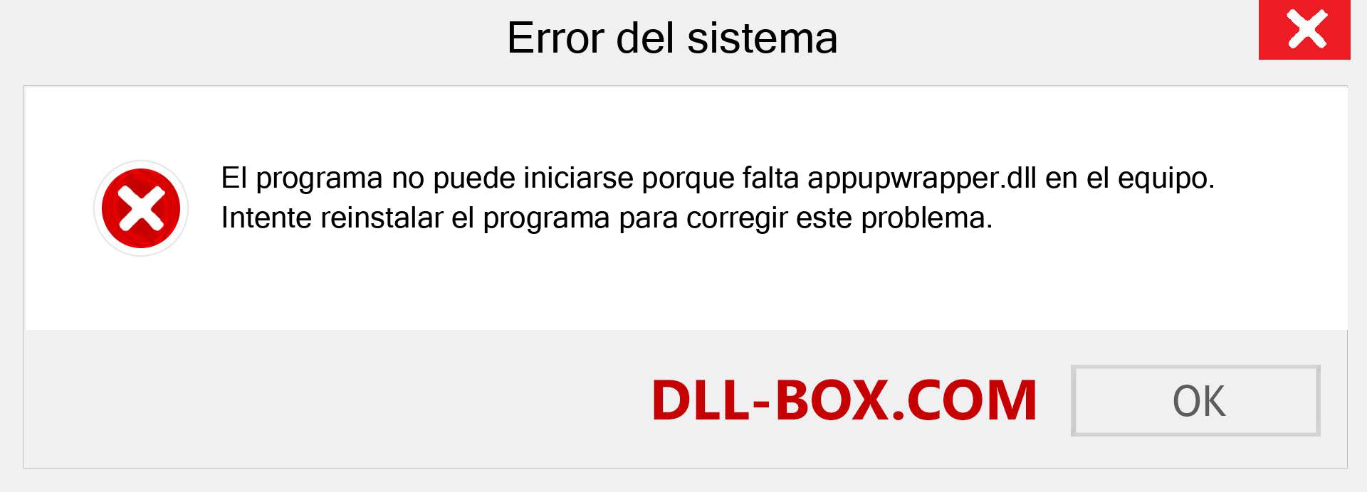 ¿Falta el archivo appupwrapper.dll ?. Descargar para Windows 7, 8, 10 - Corregir appupwrapper dll Missing Error en Windows, fotos, imágenes